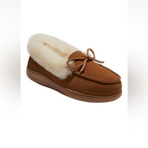 Dearfoams Tan Women's Slippers with Cream Lining